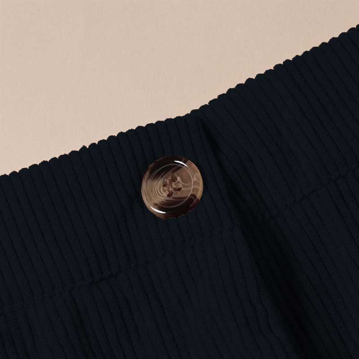 Buddha Stones Lässige Cordhose mit geradem Bein und Taschen für Damen - image 11