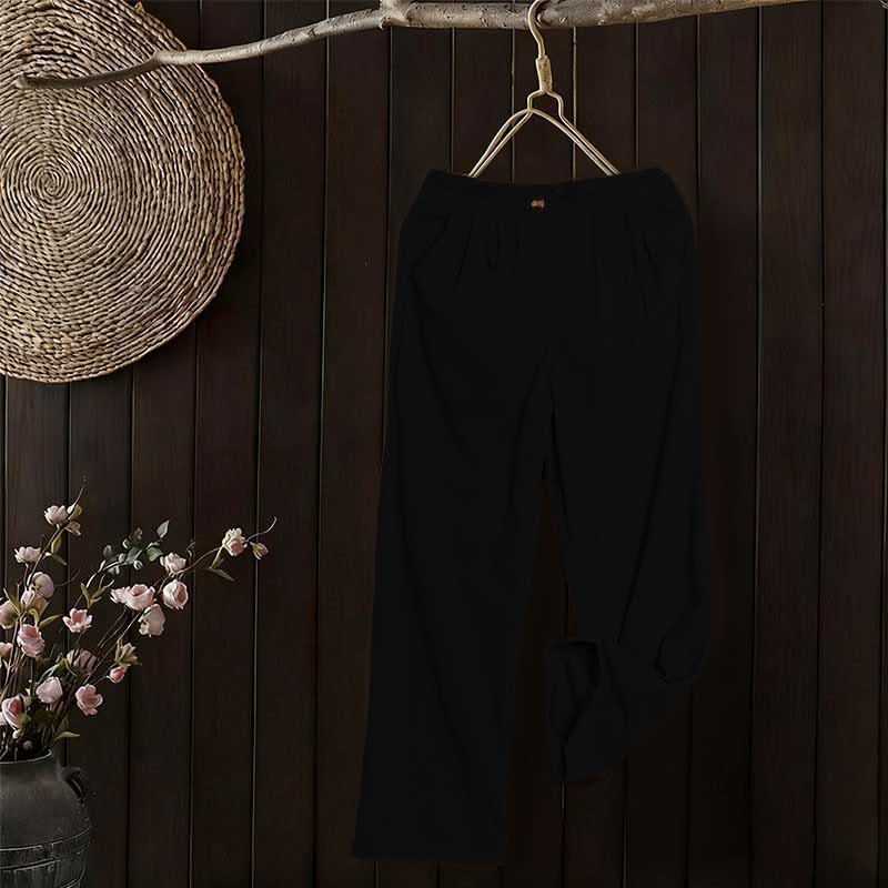 Buddha Stones Lässige Cordhose mit geradem Bein und Taschen für Damen - image 13