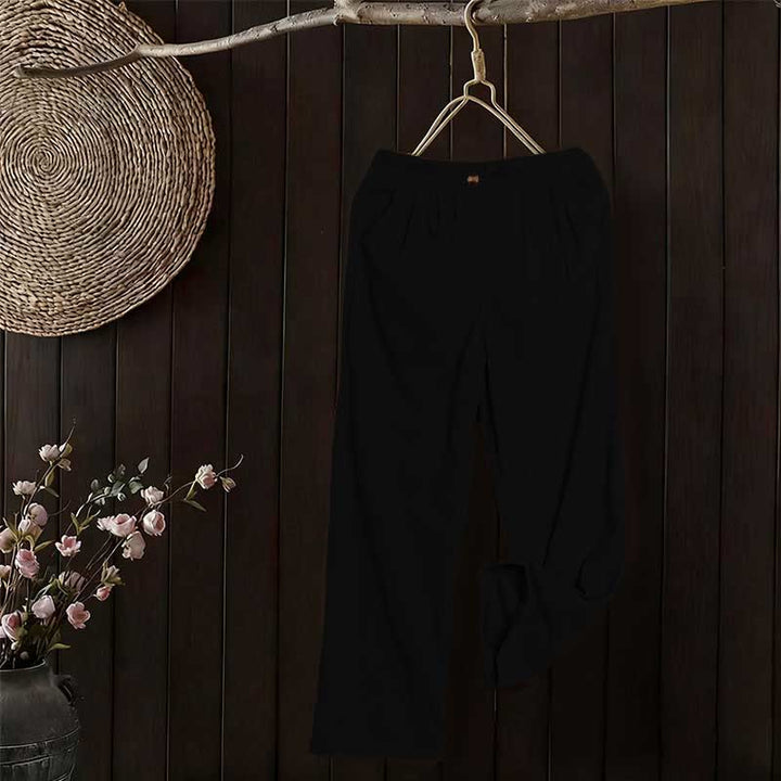 Buddha Stones Lässige Cordhose mit geradem Bein und Taschen für Damen - image 13