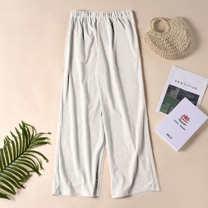 Buddha Stones Lässige Cordhose mit geradem Bein und Taschen für Damen - image 15