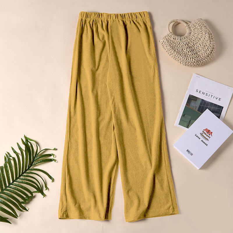 Buddha Stones Lässige Cordhose mit geradem Bein und Taschen für Damen - image 20