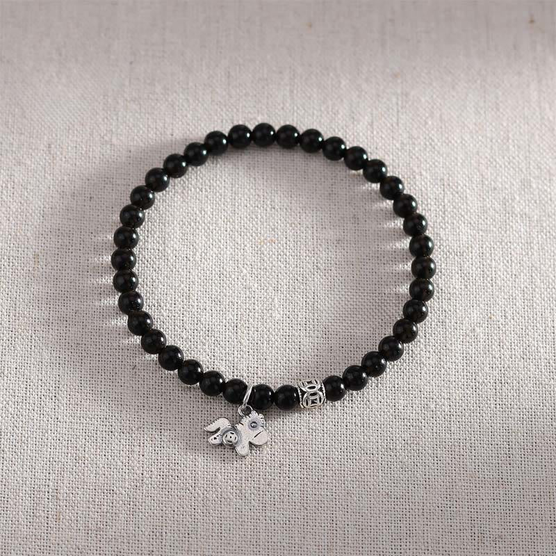 Buddha Stones – Jahr des Pferdes – Armband aus 925er Sterlingsilber und natürlichem schwarzem Obsidian - image 13