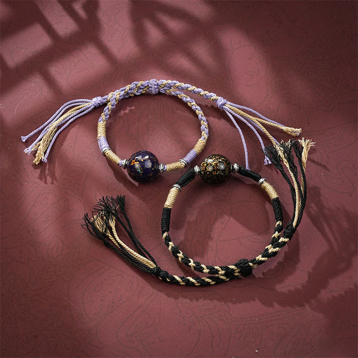 Buddha Stones Lackperlen-Armband, mehrfarbig geflochten - image 11