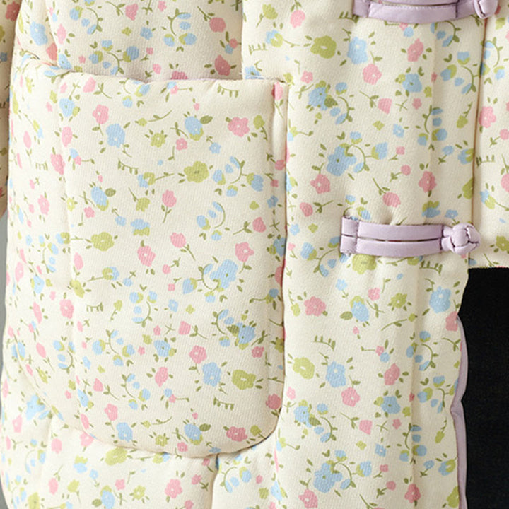 Damen-Baumwolljacke mit langen Ärmeln, dicker Verarbeitung, Taschen und Buddha Stones -Knopfdesign, floralem Muster - image 6