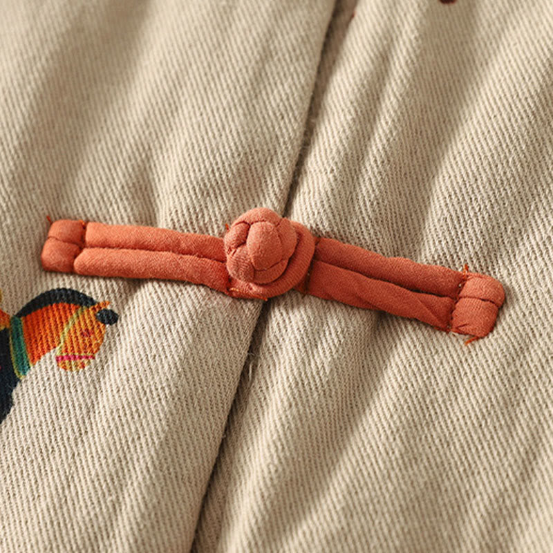 Damen-Baumwolljacke mit langen Ärmeln, dicker Verarbeitung, Buddha Stones -Pferd-Fu-Motiv, Froschknopf-Design - image 8