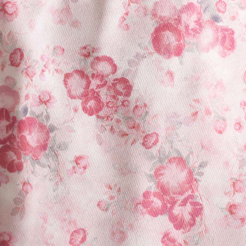 Buddha Stones Damen-Pendeljacke, hellrosa bedruckt, mit Blumenmuster, Froschknöpfen, langärmlig, aus Baumwolle, für den täglichen Gebrauch. - image 6