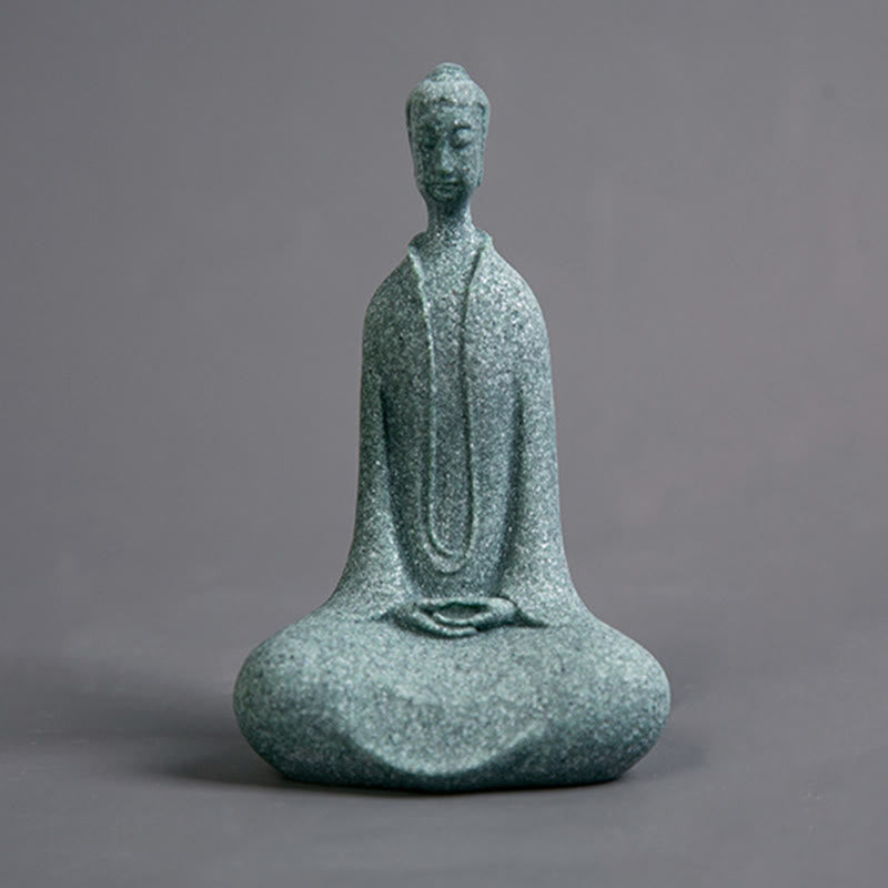 Buddha Stones -Statue aus Sandstein, Meditationsfigur, Schreibtischdekoration, 6 x 4,5 x 9,5 cm - Buddha 6 x 4,5 x 9,5 cm - image 0