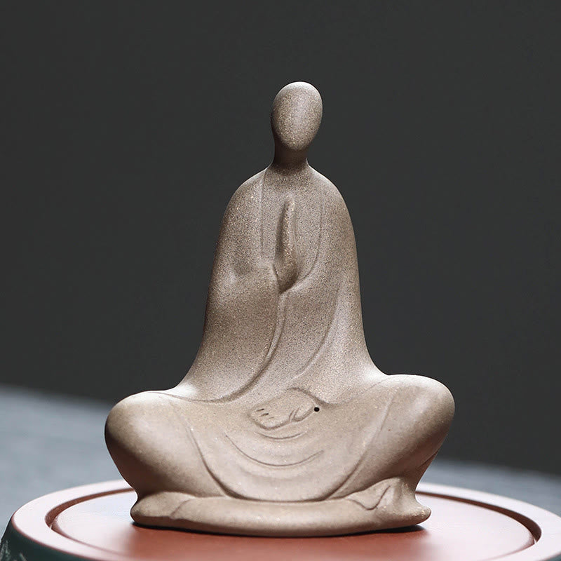 Buddha Stones, formloser Buddha, betende Keramikstatue, Zen-Dekoration, 5 x 2,5 x 5,3 cm - Braun, 10,2 x 5,1 x 7,9 cm - image 0