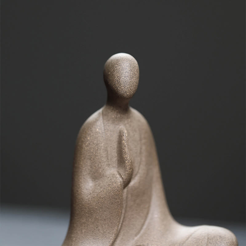 Buddha Stones, formloser Buddha, betende Keramikstatue, Zen-Dekoration, 5 x 2,5 x 5,3 cm - image 3