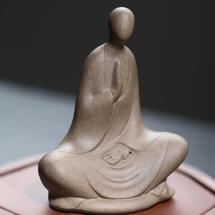 Buddha Stones, formloser Buddha, betende Keramikstatue, Zen-Dekoration, 5 x 2,5 x 5,3 cm - image 1