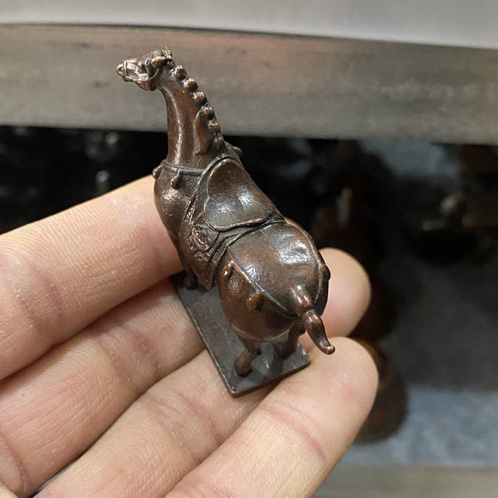 Buddha Stones , antikbraun, Jahr des Pferdes, Legierung, Heimdekoration, 5,8 x 4,7 cm - image 3