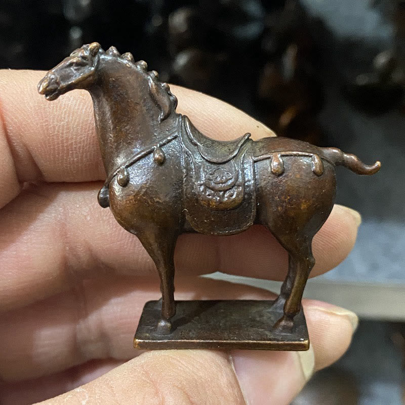Buddha Stones , antikbraun, Jahr des Pferdes, Legierung, Heimdekoration, 5,8 x 4,7 cm - Pferd 5,8 x 4,7 cm - image 0