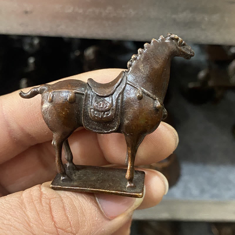 Buddha Stones , antikbraun, Jahr des Pferdes, Legierung, Heimdekoration, 5,8 x 4,7 cm - image 2