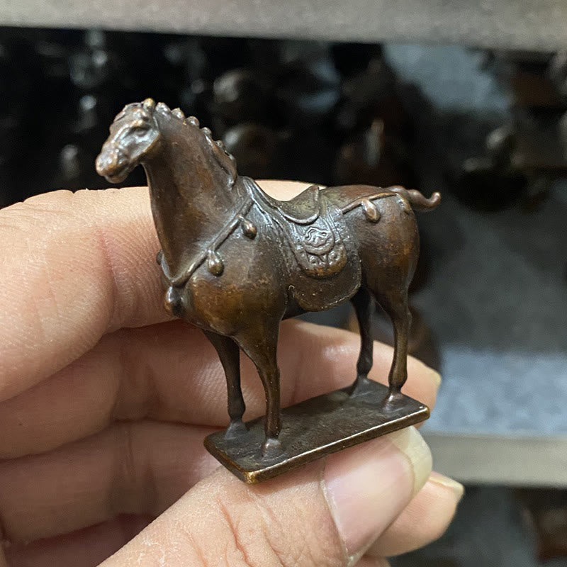 Buddha Stones , antikbraun, Jahr des Pferdes, Legierung, Heimdekoration, 5,8 x 4,7 cm - image 1