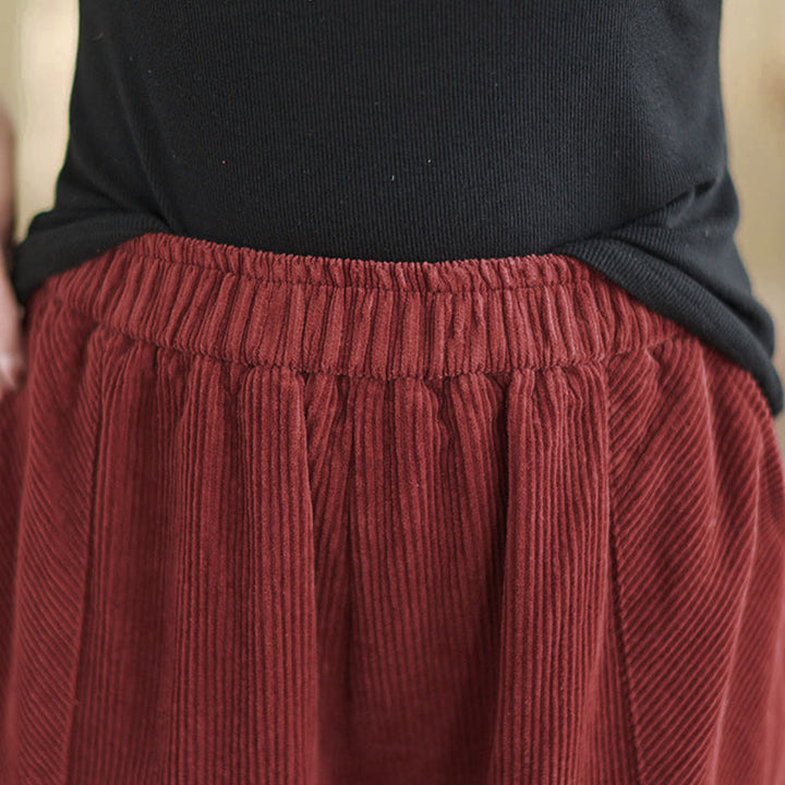 Buddha Stones Damen-Haremshose aus Cord mit Taschen und einfarbigem elastischem Bund - image 18