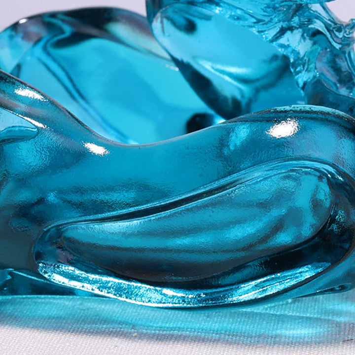 Buddha Stones, handgefertigter blauer Drache, Liuli-Kristallkunstwerk, Erfolgsdekoration für Zuhause oder Büro - image 6