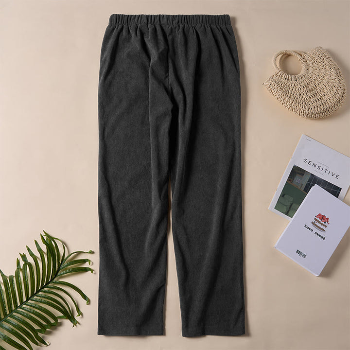 Buddha Stones Damen-Cordhose in Unifarben mit Taschen - image 16