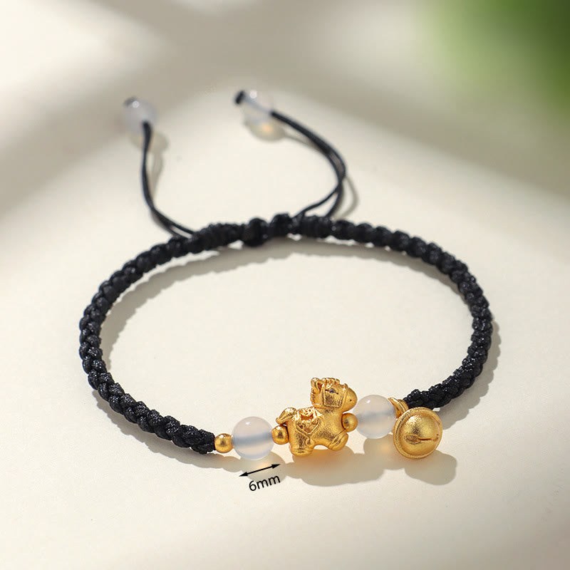 Buddha Stones Jahr des Pferdes Rote Schnur Weißer Achat Verbindung Geflochtenes Armband - image 10