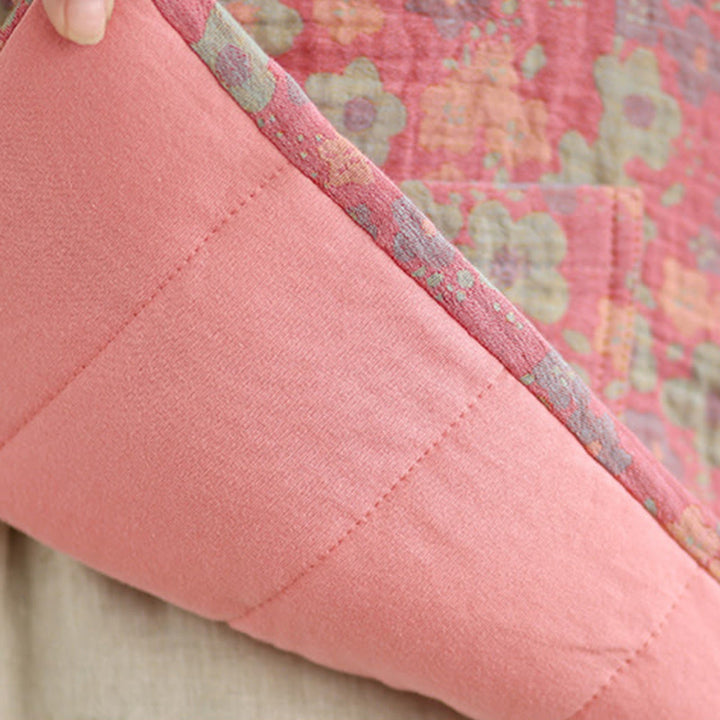 Buddha Stones Damen Winterjacke aus dicker Baumwolle mit Blumenmuster, langen Ärmeln und Taschen - image 16