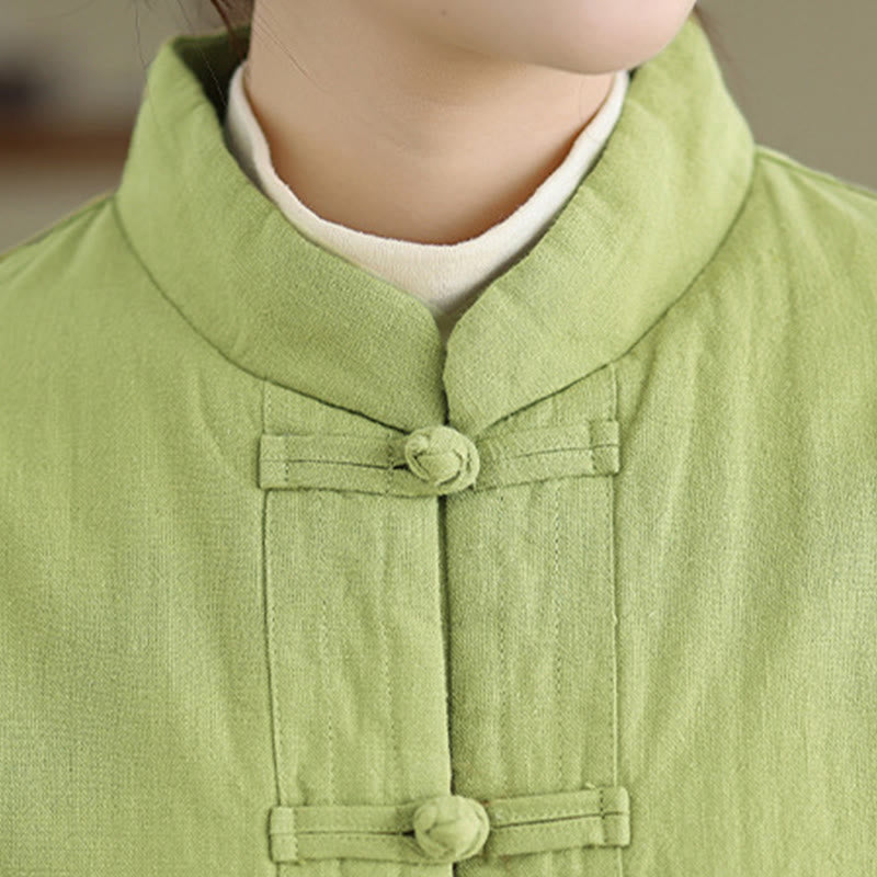 Buddha Stones Damen-Thermojacke mit langen Ärmeln, schlichtem Baumwollfutter, Knöpfen und Taschen - image 21