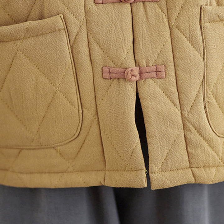 Buddha Stones Damen-Tai-Chi-Zen-Jacke mit langen Ärmeln, einfarbig, wattiert, mit Taschen - image 16