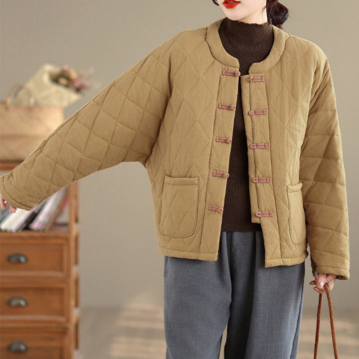 Buddha Stones Damen-Tai-Chi-Zen-Jacke mit langen Ärmeln, einfarbig, wattiert, mit Taschen - image 10