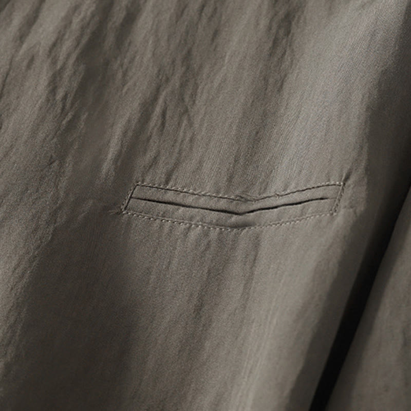 Buddha Stones -Herbstkragen, chinesische Froschknopfleiste, schlichtes Design, langärmeliges Damen-Baumwollhemd - image 6