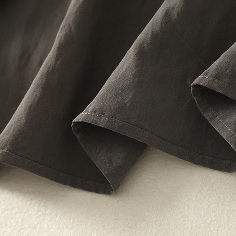 Buddha Stones -Herbstkragen, chinesische Froschknopfleiste, schlichtes Design, langärmeliges Damen-Baumwollhemd - image 10