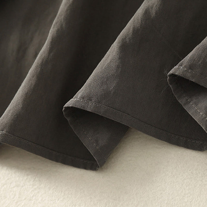 Buddha Stones -Herbstkragen, chinesische Froschknopfleiste, schlichtes Design, langärmeliges Damen-Baumwollhemd - image 10