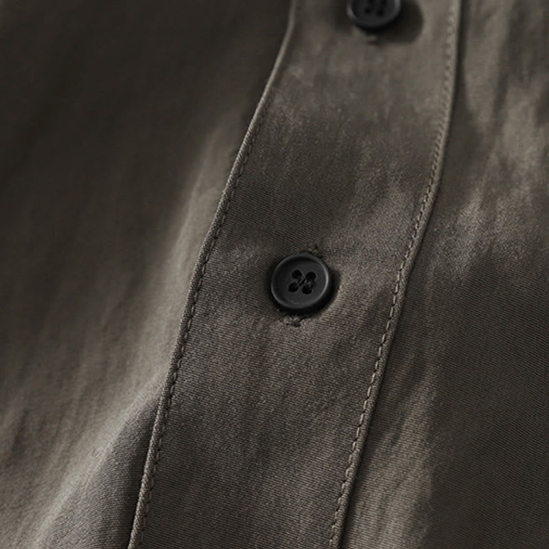 Buddha Stones -Herbstkragen, chinesische Froschknopfleiste, schlichtes Design, langärmeliges Damen-Baumwollhemd - image 5