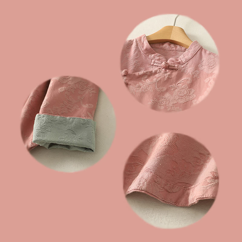 Buddha Stones Frühlings-Langarmshirt aus Baumwolle, schlichtes Jacquard-Design, Zen-Stil - image 20