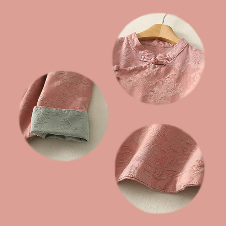 Buddha Stones Frühlings-Langarmshirt aus Baumwolle, schlichtes Jacquard-Design, Zen-Stil - image 20