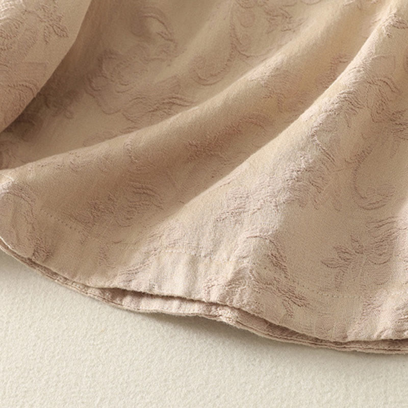 Buddha Stones Frühlings-Langarmshirt aus Baumwolle, schlichtes Jacquard-Design, Zen-Stil - image 9