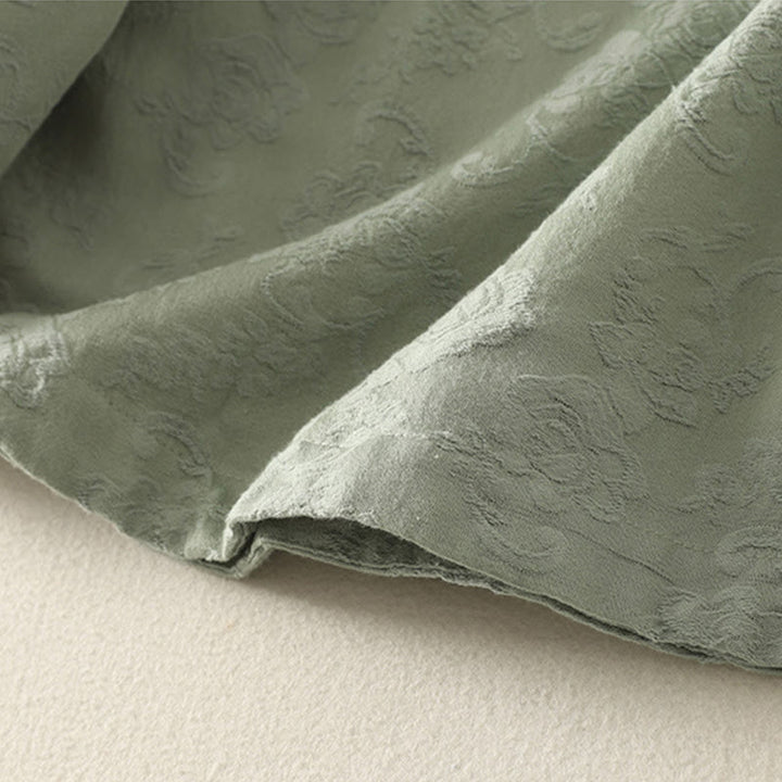 Buddha Stones Frühlings-Langarmshirt aus Baumwolle, schlichtes Jacquard-Design, Zen-Stil - image 4