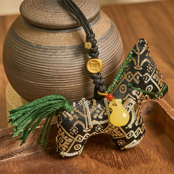 Buddha Stones , Jahr des Pferdes Zhuang, Brokat-Seide, wünscht Ihnen viel Glück, hängende Dekoration - Wünscht Ihnen viel Glück - image 0