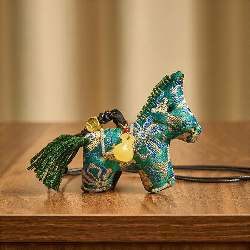 Buddha Stones , Jahr des Pferdeliedes, Brokatseide, vierseitige Schatz-Hängedekoration - image 3