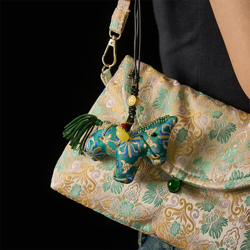 Buddha Stones , Jahr des Pferdeliedes, Brokatseide, vierseitige Schatz-Hängedekoration - image 4