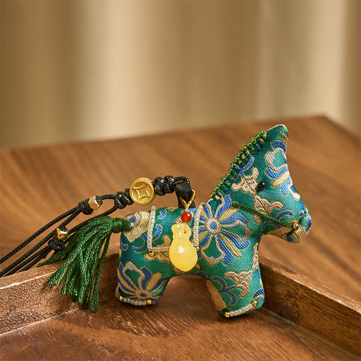 Buddha Stones , Jahr des Pferdeliedes, Brokatseide, vierseitige Schatz-Hängedekoration - image 2