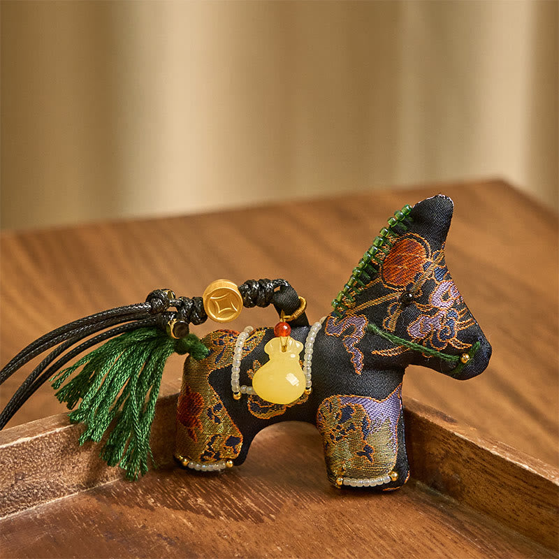 Buddha Stones , Jahr des Pferdelieds, Brokat-Seide, Lilienmuster, hängende Dekoration - image 2