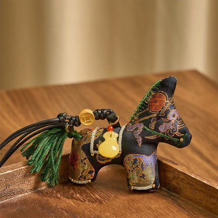 Buddha Stones , Jahr des Pferdelieds, Brokat-Seide, Lilienmuster, hängende Dekoration - image 2