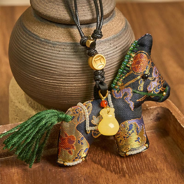 Buddha Stones , Jahr des Pferdelieds, Brokat-Seide, Lilienmuster, hängende Dekoration - Lilienmuster - image 0