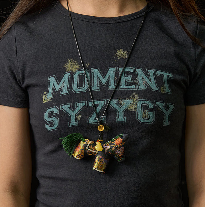 Buddha Stones , Jahr des Pferdelieds, Brokat-Seide, Lilienmuster, hängende Dekoration - image 5