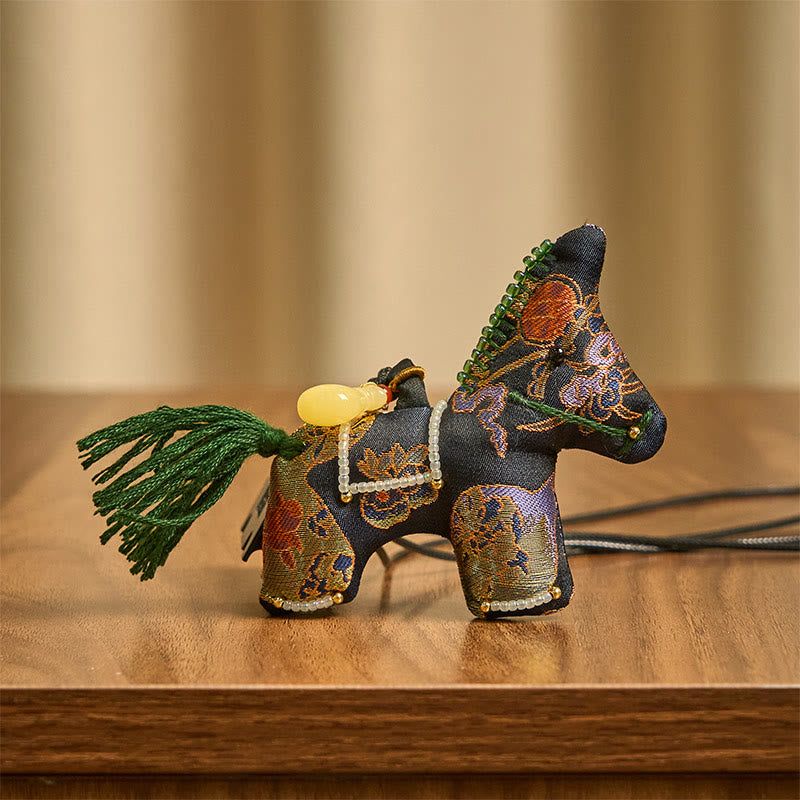 Buddha Stones , Jahr des Pferdelieds, Brokat-Seide, Lilienmuster, hängende Dekoration - image 3