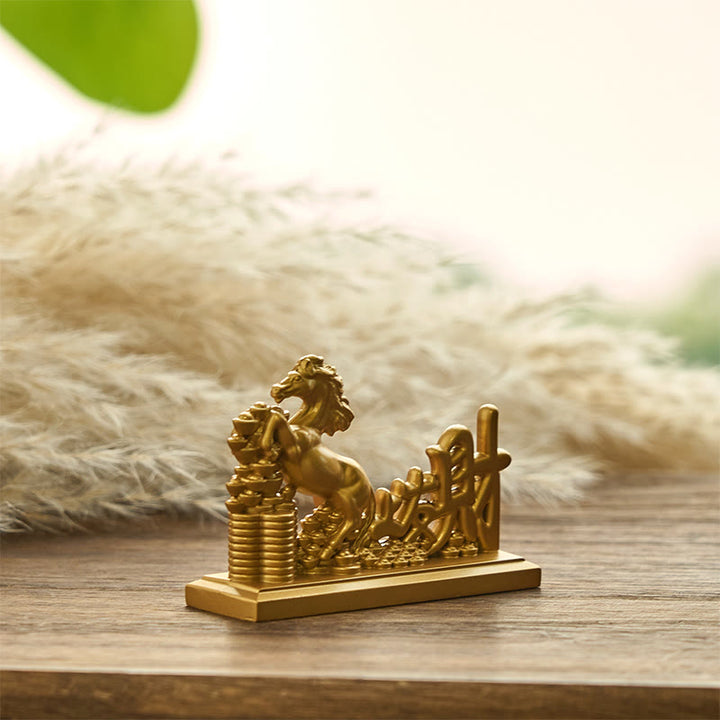 Buddha Stones "Werde jetzt reich" Jahr des Pferdes Barren Wohlstand Heimdekoration - image 3