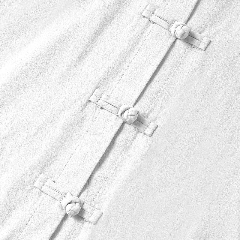 Buddha Stones Ethnic Frog-Button Langarm-Stehkragen Damen-Baumwollhemd mit Taschen - image 11