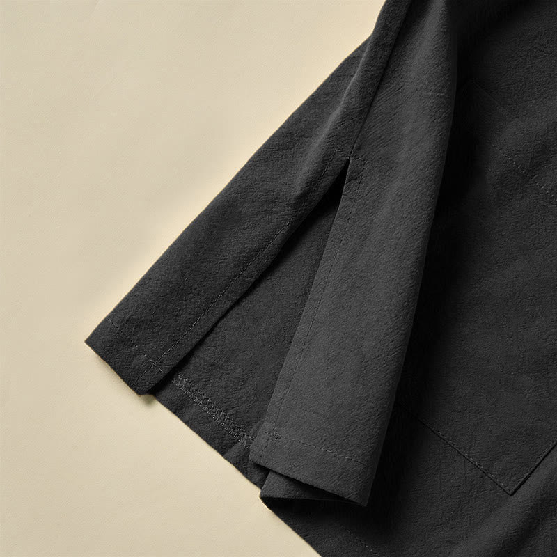 Buddha Stones Ethnic Frog-Button Langarm-Stehkragen Damen-Baumwollhemd mit Taschen - image 16