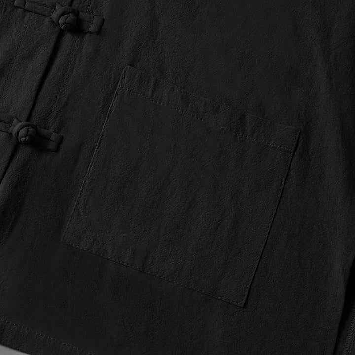 Buddha Stones Ethnic Frog-Button Langarm-Stehkragen Damen-Baumwollhemd mit Taschen - image 17