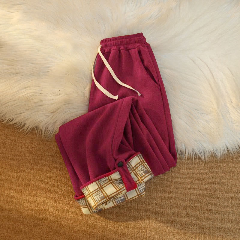 Buddha Stones Damen Patchwork-Hose aus Baumwollcord mit Fleecefutter und weitem Bein und Taschen - image 38