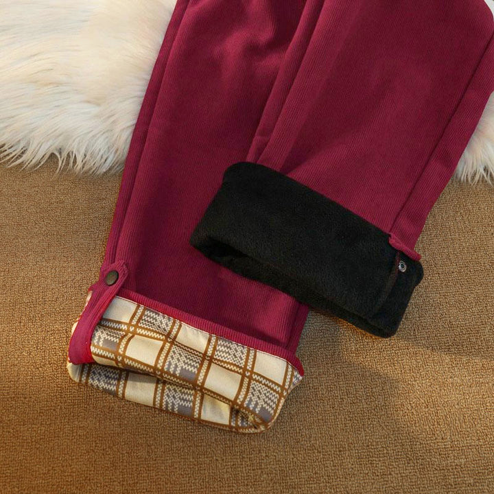 Buddha Stones Damen Patchwork-Hose aus Baumwollcord mit Fleecefutter und weitem Bein und Taschen - image 33