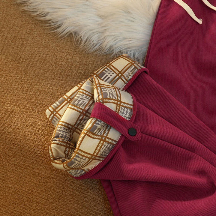 Buddha Stones Damen Patchwork-Hose aus Baumwollcord mit Fleecefutter und weitem Bein und Taschen - image 32